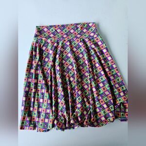 Girls Lularoe Azure Skirt Geometric Colorful Size 10
